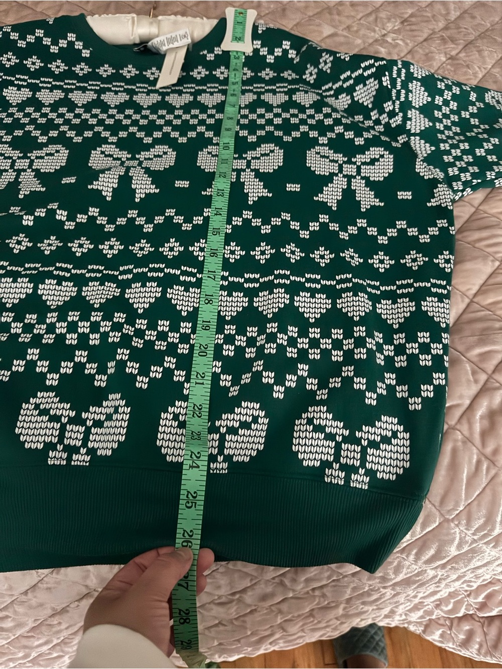 Beach Riot Devin Alpine Crewneck Sweater, Green Pattern - Picture 5 of 7